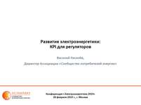 Электроэнергетика 2019. "Развитие электроэнергетики: KPI для регуляторов", В.Н.Киселёв, директор Ассоциации "Сообщество потребителей энергии"